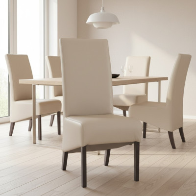 Diseño de silla, 4 sillas conjunto de sillas de cuero 100% nuevo para comedor