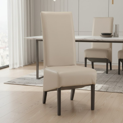 Set 6x Sillón Silla Diseño Madera Cuero Tapizado Sillas Grupo Comedor Gastronómico