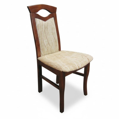 Conjunto de 4 sillas de diseño de madera y textil para la tapicería de sillas para comedor o restaurante.