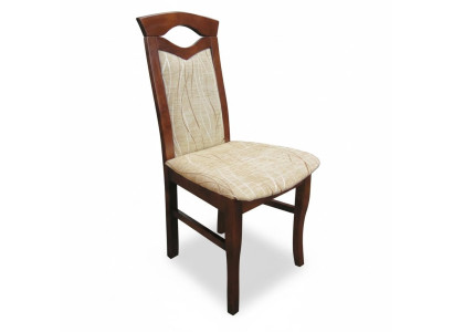 Conjunto de 4 sillas de diseño de madera y textil para la tapicería de sillas para comedor o restaurante.