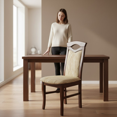 Diseño de silla conjunto de tapizado 6 sillas silla textil gastronomía comedor tela nueva.