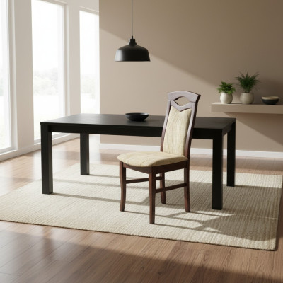 Conjunto de 8 sillas de tela diseño de madera con cojines sillas de comedor gastronómico.