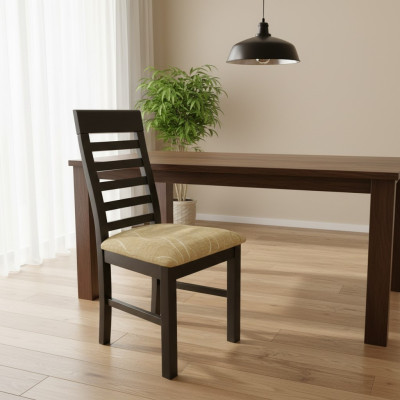 Set 2x Silla de diseño de madera con tela tapizada sillas comedor textil gastronómico