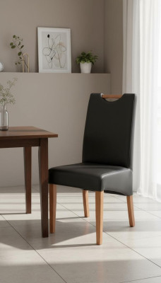 Diseño de sillones juego de 2 sillas de madera 100% cuero sillas de comedor nuevas