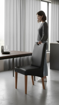 Grupo de sillas de diseño 6x, juego de sillas con sillones de 100% cuero, nuevo para comedor.