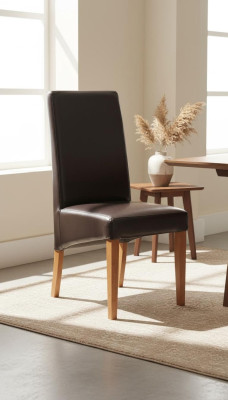 Set 2x Sillón Silla Diseñador Madera Tapizado Sillas Gastro Comedor 100% Cuero