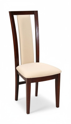 Silla de diseño de salón de madera tapizada para comedor y restaurante en cuero.