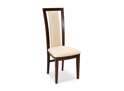 Silla de diseño de salón de madera tapizada para comedor y restaurante en cuero.