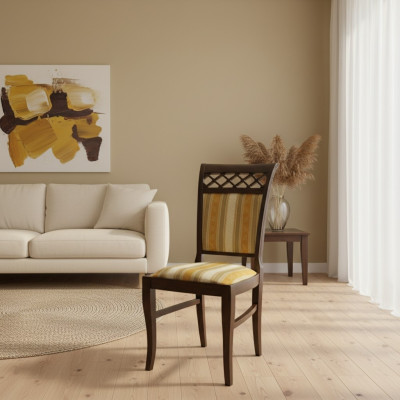 Establecer 6x Silla Sillón Diseñador Madera Tela Tapizado Sillas Restaurante Comedor Textil