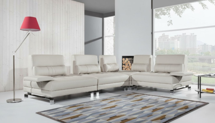 Sofá en forma de esquina de salón, conjunto de asientos de sofá acolchado, moderno sofá de esquina de cuero 100%
