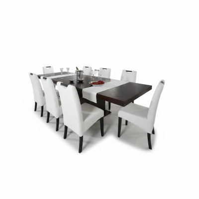 Juego completo de mesa de comedor + 8 sillas Conjunto de comedor Grupo de comedor Mesa de madera