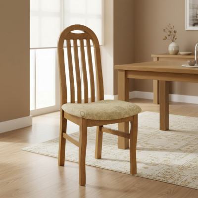 Diseño de sillas Set 2x silla Madera maciza Comedor Nueva Tapizado Tela de hostelería