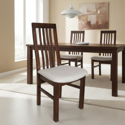 Diseño de silla de respaldo Gastro de madera tapizado. Silla moderna para comedor.