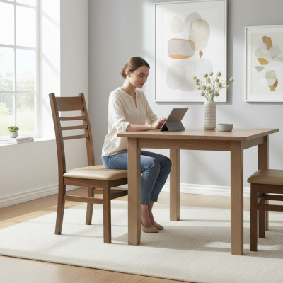 Diseño de silla Set 2x silla Madera maciza Sillas Comedor Nuevo Tapicería Hostelería