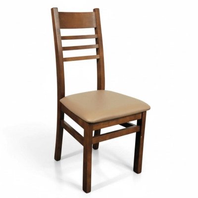 Set 4 sillas de diseño de silla de madera de cuero acolchado sillas de comedor de gastronomía.