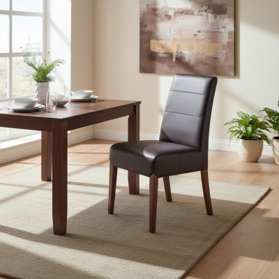 Conjunto de 4 sillas de comedor de madera maciza con tapizado de madera para restaurante y comedor.