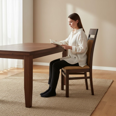 Diseño de silla conjunto 2x sillón madera tela sillas tela comedor nuevo tapizado