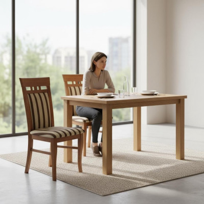 Sillas 10x Juego de sillas de comedor de madera maciza Silla tapizada de sala de estar Sillas de respaldo de comedor