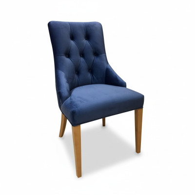 Silla de madera Chesterfield de cuero Grupo de sillas tapizadas Gastro 8x Set