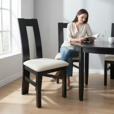 Silla de comedor de madera con respaldo de cuero, juego de sillas de grupo Gastro, 20 unidades, nuevas.