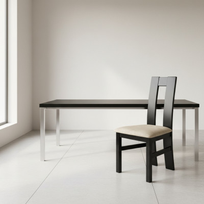 Silla de comedor de madera con respaldo de cuero, juego de sillas de grupo Gastro, 20 unidades, nuevas.
