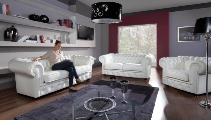 Sofá clásico Chesterfield de 3 plazas + 1 plazas de terciopelo conjunto de sofás.
