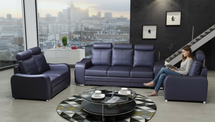 Sofá de 3 + 1 plazas Conjunto de sofás de diseño Sofás de cojín Sofás de cuero Relax