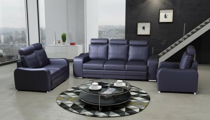 Sofá de 3 + 1 plazas Conjunto de sofás de diseño Sofás de cojín Sofás de cuero Relax