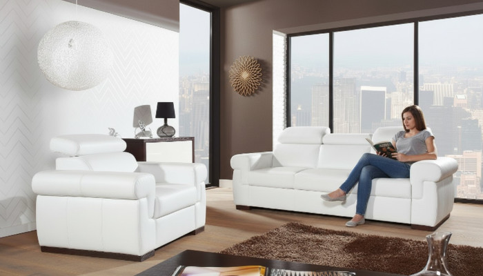 Sofá de 3 plazas Diseño Sofás Tapizados Sofás de Cuero 100% Relax Moderno