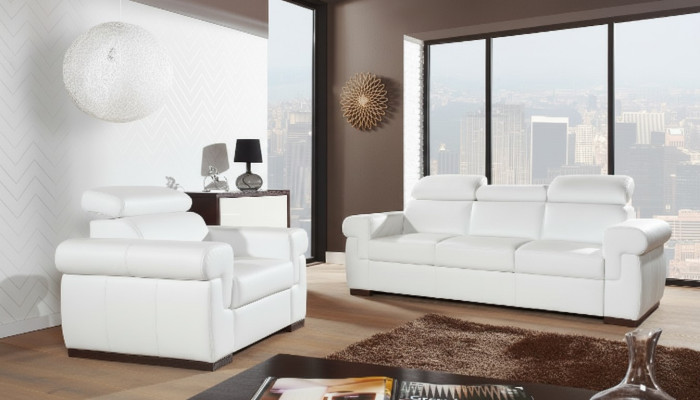 Sofá de 3 plazas Diseño Sofás Tapizados Sofás de Cuero 100% Relax Moderno