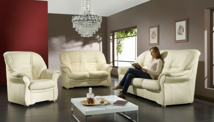 Sofá de 3 plazas Diseño Sofás Sofás tapizados Cuero Relax Decoración Asientos modernos