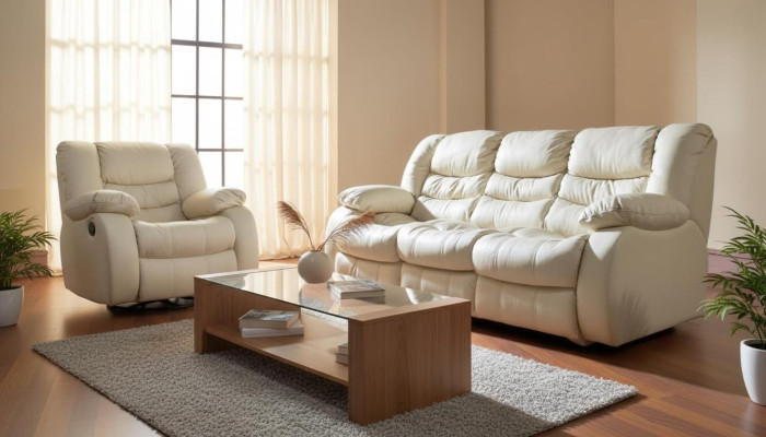 Sofá multifuncional de sala, juego de sofás de cuero 3+1+1, sofá de cine relax acolchado.