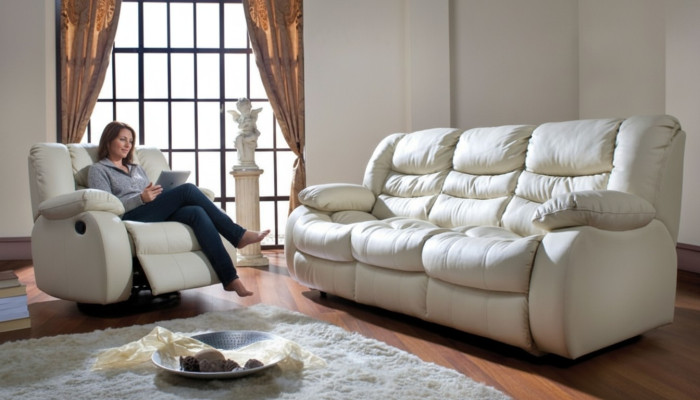 Sofá ajustable Conjunto de sofá eléctrico con reposapiés de cuero Sofa Cine