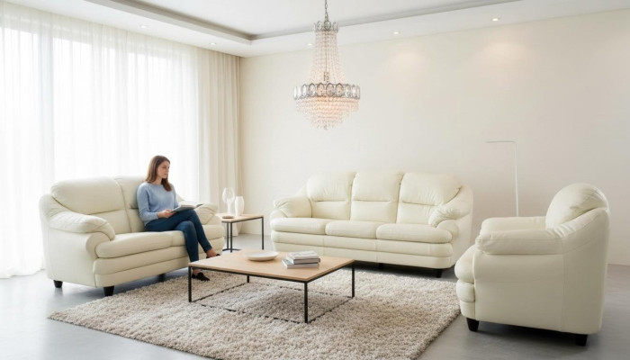 Sofá de 3+1 plazas, juego de sofás de diseño, cojines decorativos, sofás de cuero Relax.