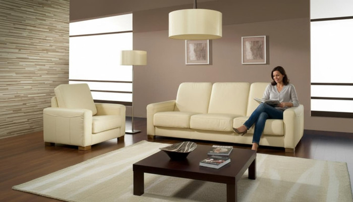 Sofá conjunto 3+2+1 Plazas Set Sofás de diseño Sofás acolchados Sofás relax en cuero