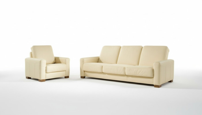 Sofá conjunto 3+2+1 Plazas Set Sofás de diseño Sofás acolchados Sofás relax en cuero