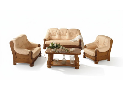 Sofá de cuero en grupo para hombres, sofá de club, sofá, sofá, asiento acolchado 3+1+1 completo.