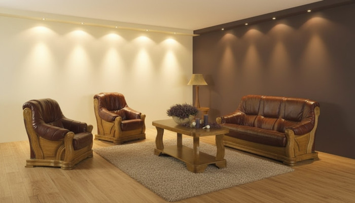 Sofá de cuero resistente de 3 plazas + 2 plazas. Sofás modernos para la sala de estar.