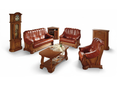 Estilo antiguo Sofá de cuero Sofá Juego de sofás 3+1+1 Asiento Cuero Italiano Tapizado