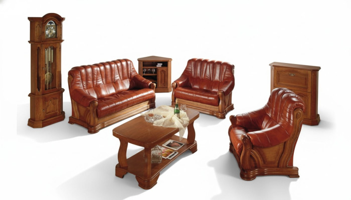 Conjunto completo de sofás de cuero, sofás de lujo para la sala de estar, 3+2.