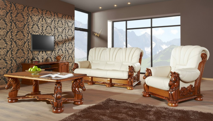 Set de sillón de sala, sofá, tapizado, asiento, sofá de cuero, madera 3+2.