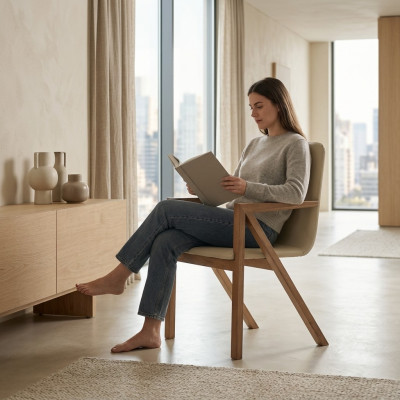 Diseño Silla Butaca Sillas de madera Verdadera artesanía Sillón Club Sillones con respaldo
