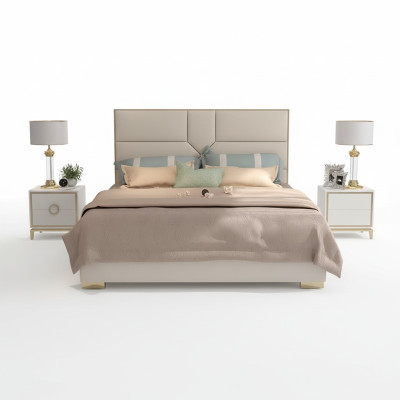 Cama cabecero Diseño Lujo Hotel Camas Matrimoniales 180x200cm Habitación de Dormir