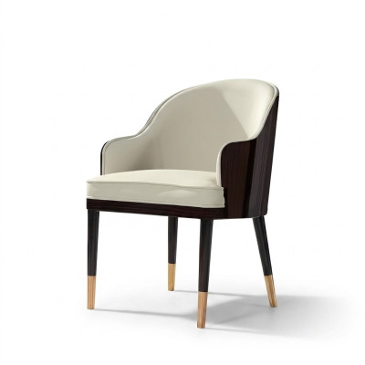 Silla 1x Comedor Asiento Acolchado Silla Sala de estar Lounge Club Cuero Textil Asiento Sillón