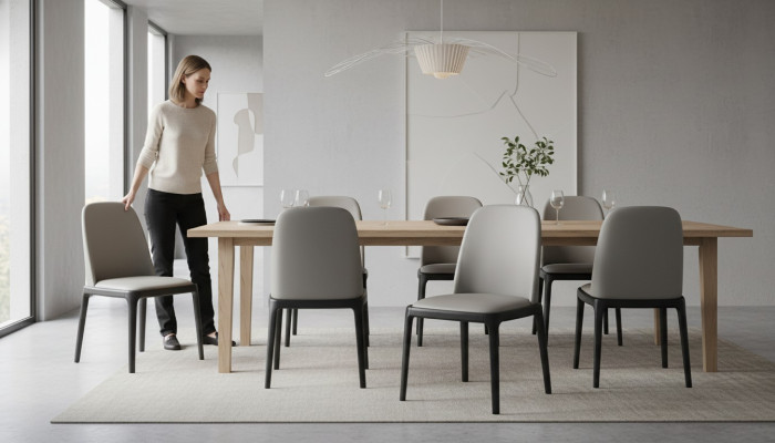 Silla 1x Comedor Acolchado Sillón Lounge Club Textil Cuero Tejido de TV