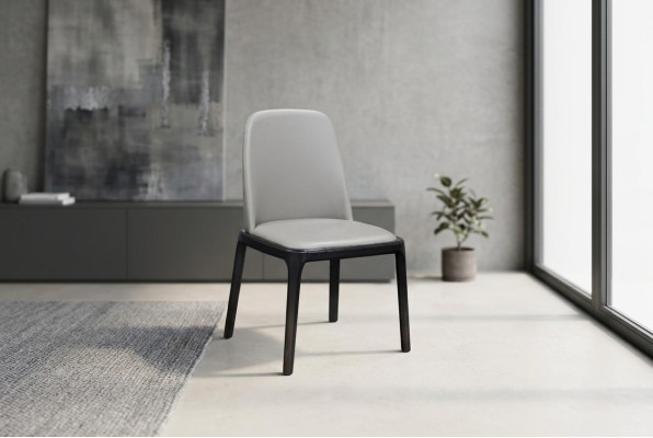 Silla 1x Comedor Acolchado Sillón Lounge Club Textil Cuero Tejido de TV