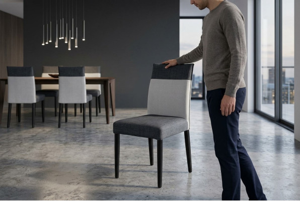 Silla 1x Comedor Silla Acolchada Butaca Salón de TV Lounge Cuero Textil Asiento Club