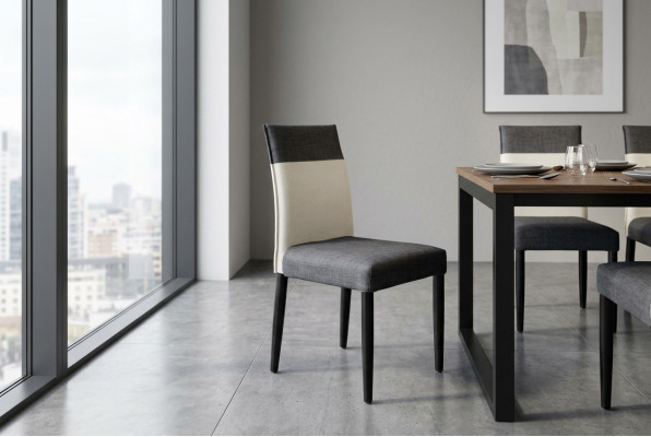 Silla 1x Comedor Silla Acolchada Butaca Salón de TV Lounge Cuero Textil Asiento Club