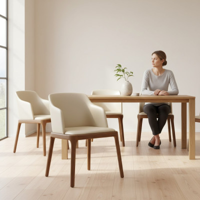 Silla 1x Comedor Silla Tapizada Butaca Sillón Salón Club Tela Asiento Cuero