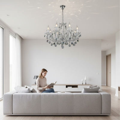 Estilo barroco lámpara de mesa candelabro luces de mesita de noche Bohemia bombilla